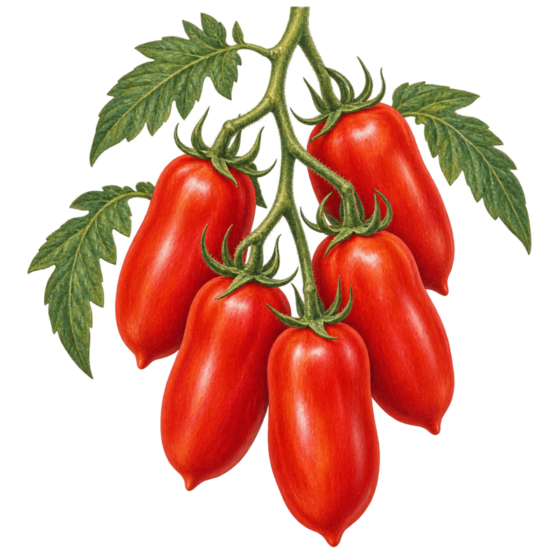 Vintage botanical illustration of Tomato - San Marzano